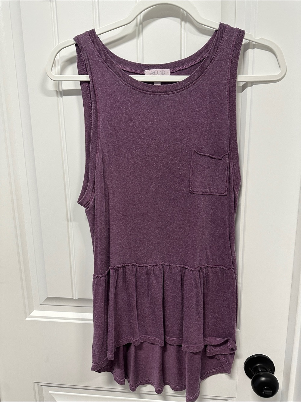 Abound Purple Peplum Tank with Chest Pocket